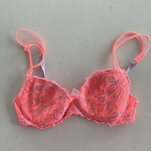 PINK: light Orange and Purple lacey Push up Bra